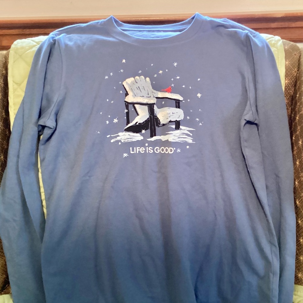 LIFE IS GOOD L/S TEESHIRT……SIZE (S) .